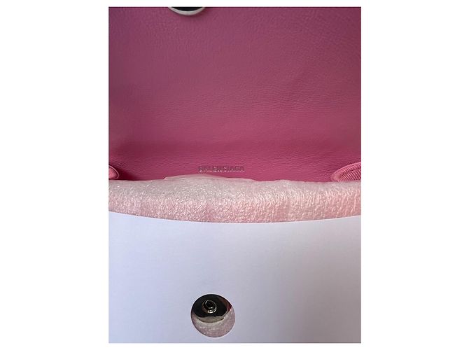Balenciaga Hourglass XS Monogram Rosa Bianco - vista 16