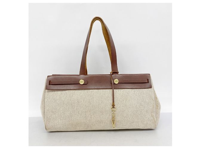 Hermès Hermes Herbag Cabas MM Tote Bag Marrone - vista 14