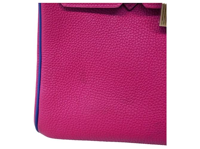 Hermès Borsa Hermes Birkin 25 Blu Porpora - vista 12