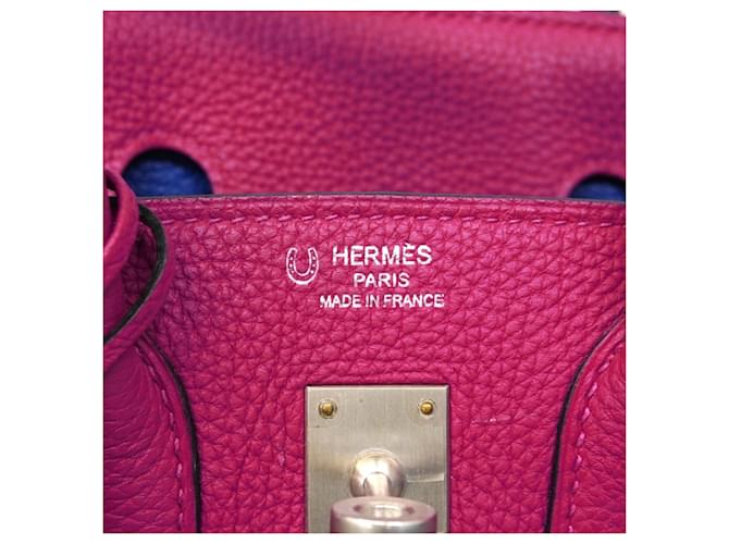 Hermès Borsa Hermes Birkin 25 Blu Porpora - vista 5