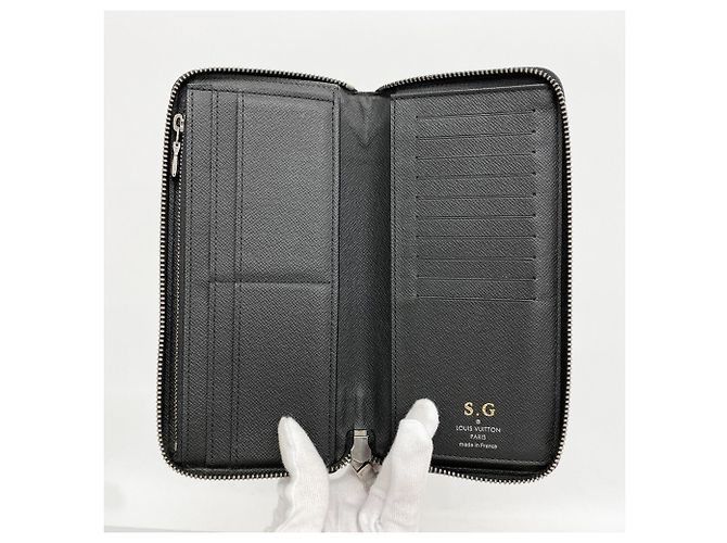 Portafoglio lungo Louis Vuitton Monogram Eclipse Brazza Nero - vista 3