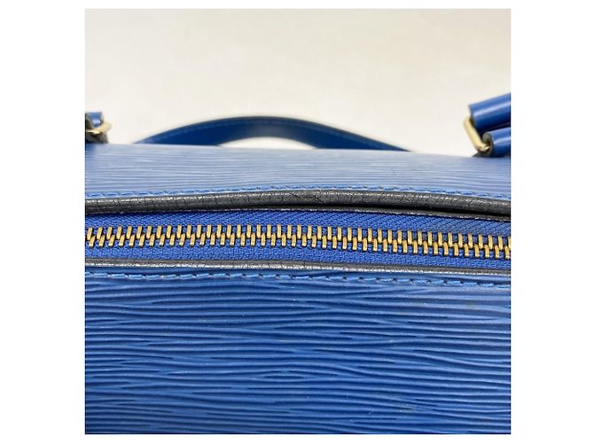 Borsa Louis Vuitton Epi Soufflot M52225 Blu - vista 7