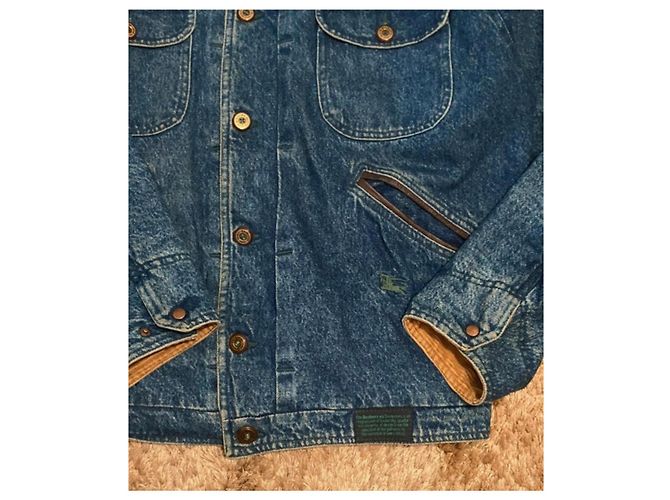 Burberry Jeansjacke mit Lederdetails Braun Blau - Ansicht 2