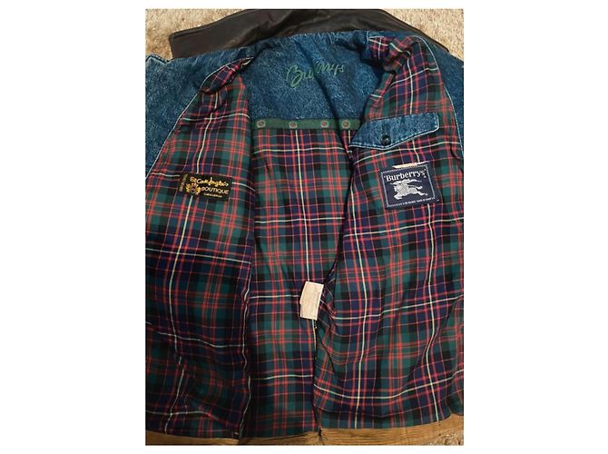 Burberry Jeansjacke mit Lederdetails Braun Blau - Ansicht 3