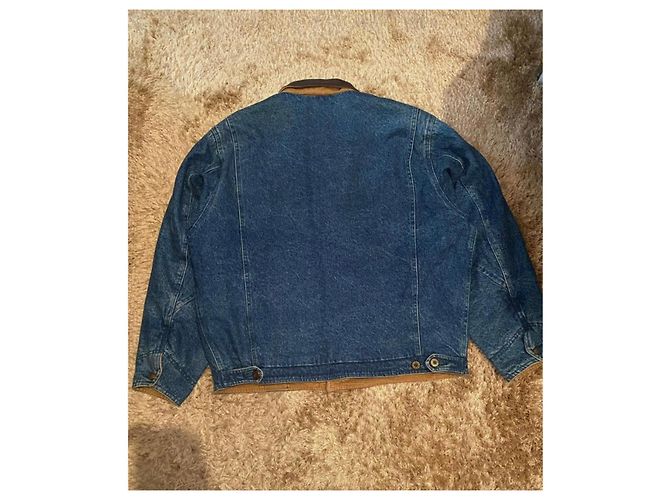 Burberry Jeansjacke mit Lederdetails Braun Blau - Ansicht 6