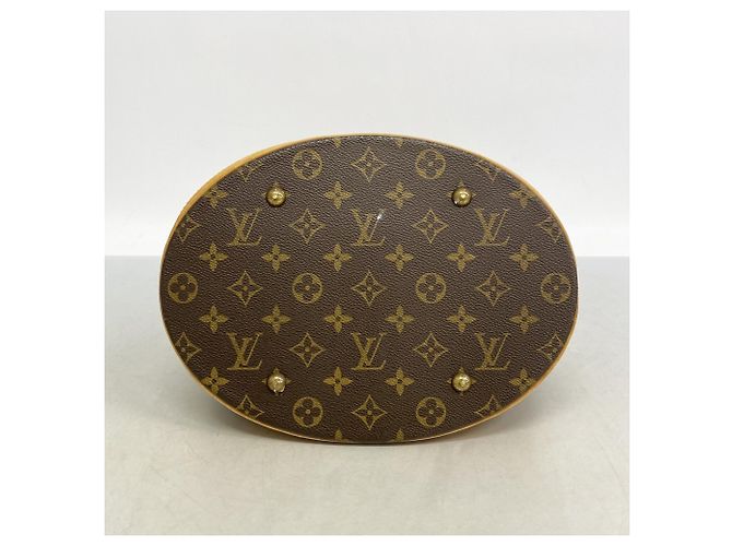 Borsa Tote Louis Vuitton Monogram Bucket GM Marrone - vista 3