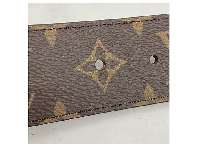 Cintura reversibile Louis Vuitton Monogram LV Initials Marrone Nero - vista 4