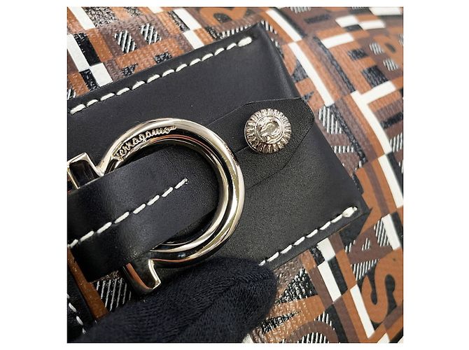 Borsa Salvatore Ferragamo Gancini Marrone - vista 10