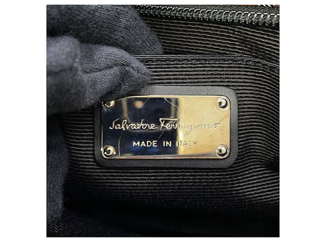 Borsa Salvatore Ferragamo Gancini Marrone - vista 11