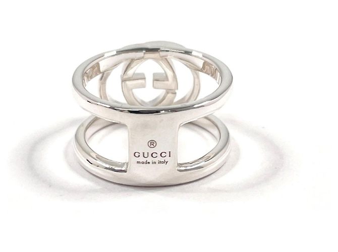 Anillo ancho Interlocking G GUCCI Plata - vista 2