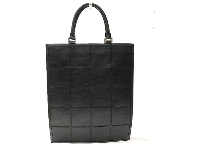 Borsa Tote Piatta Louis Vuitton Epi Stretch Silver Fizz Nero - vista 2