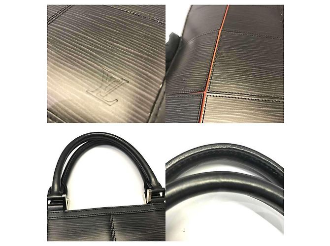 Borsa Tote Piatta Louis Vuitton Epi Stretch Silver Fizz Nero - vista 4