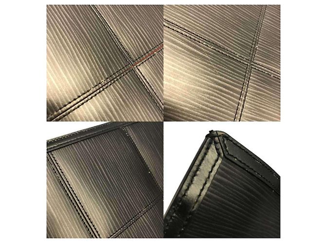 Borsa Tote Piatta Louis Vuitton Epi Stretch Silver Fizz Nero - vista 5