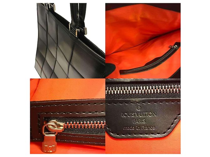 Borsa Tote Piatta Louis Vuitton Epi Stretch Silver Fizz Nero - vista 6