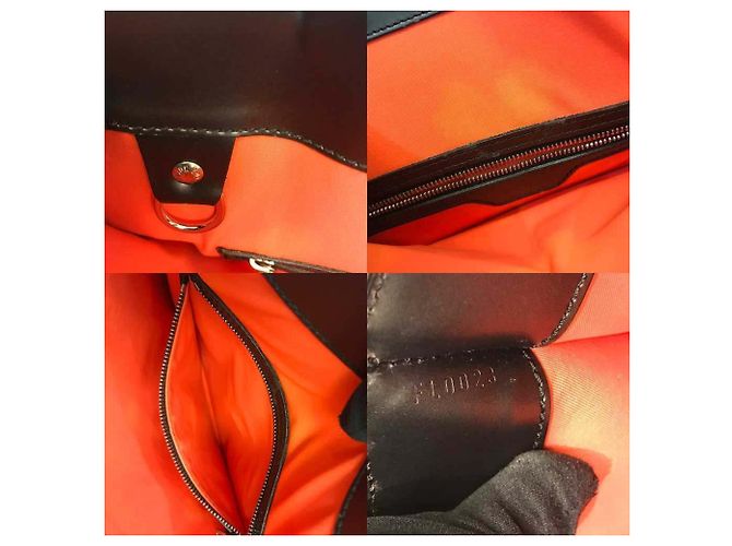 Borsa Tote Piatta Louis Vuitton Epi Stretch Silver Fizz Nero - vista 7
