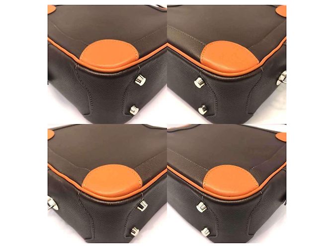 Hermès Borsa Hermes Omnibus PM Arancione Marrone scuro - vista 3