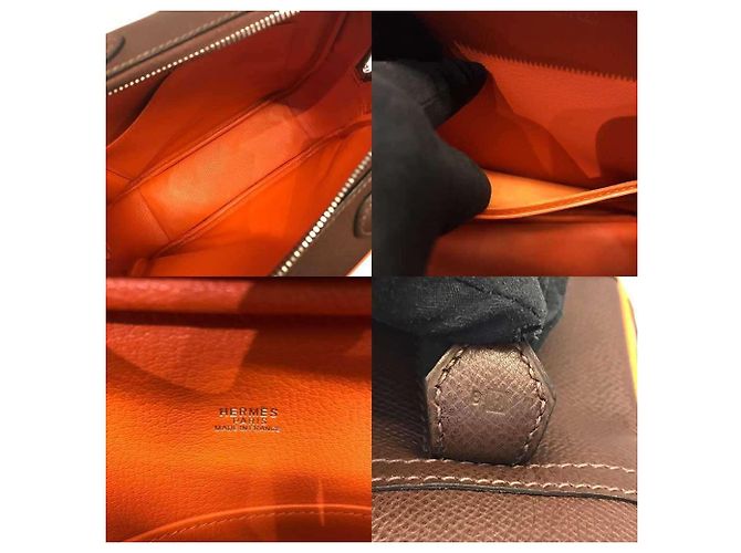 Hermès Borsa Hermes Omnibus PM Arancione Marrone scuro - vista 6