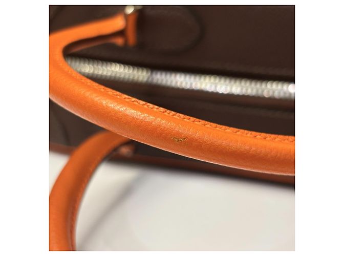 Hermès Borsa Hermes Omnibus PM Arancione Marrone scuro - vista 7