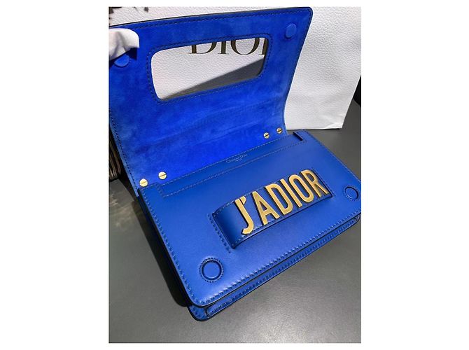 Borsa Dior Jadior in pelle blu - vista 2