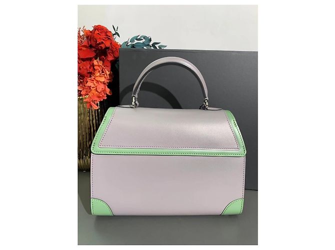 Borsa Moynat Rejane Grigio Elefante e Verde Menta - vista 2