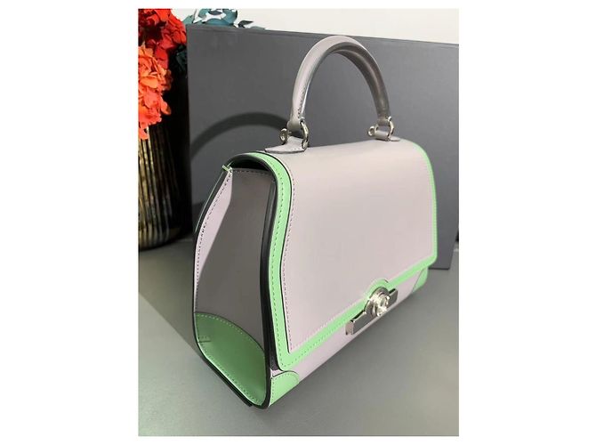 Borsa Moynat Rejane Grigio Elefante e Verde Menta - vista 4