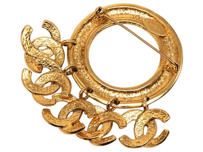 Anello Spilla Chanel Gold CC Placcato Oro con Cinque Charm D'oro - vista 2