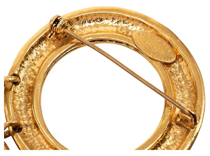 Anello Spilla Chanel Gold CC Placcato Oro con Cinque Charm D'oro - vista 3