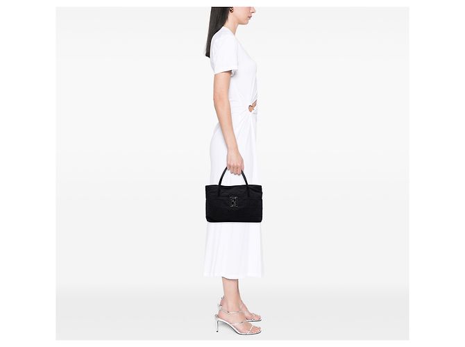 Borsa Fendi Black Zucca Nylon Nero - vista 7