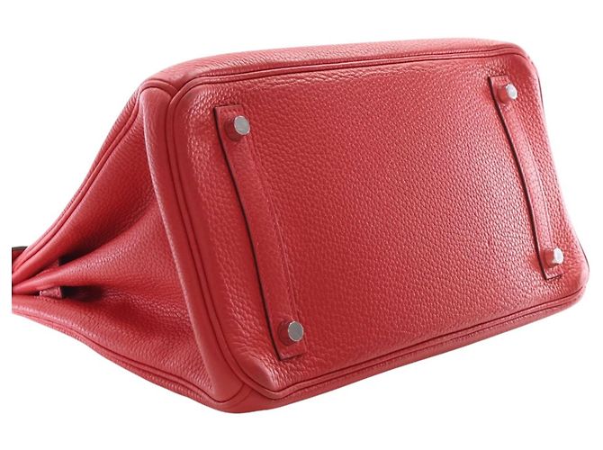 Hermès Red Clemence Birkin Retourne 30 Rosso - vista 13