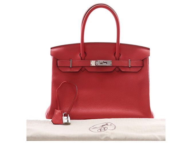Hermès Red Clemence Birkin Retourne 30 Rosso - vista 15