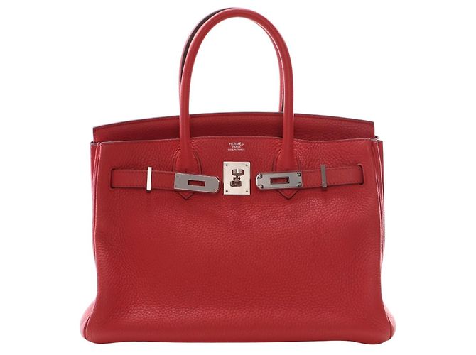Hermès Red Clemence Birkin Retourne 30 Rosso - vista 5