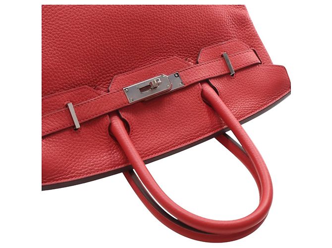 Hermès Red Clemence Birkin Retourne 30 Rosso - vista 7