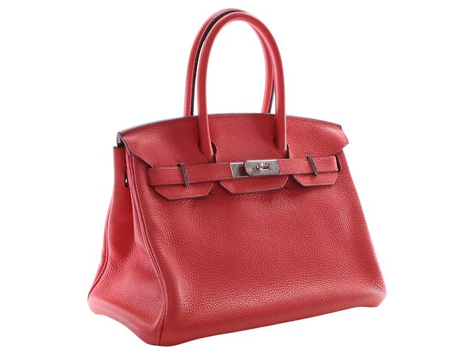 Hermès Red Clemence Birkin Retourne 30 Rosso - vista 8