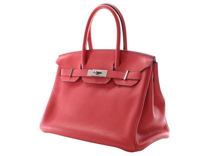 Hermès Red Clemence Birkin Retourne 30 Rosso - vista 9