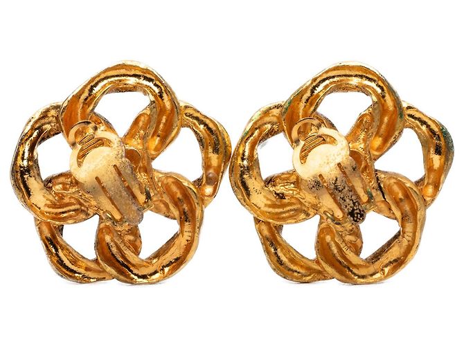 Orecchini a clip con maglie a catena placcati oro Chanel Gold D'oro - vista 2