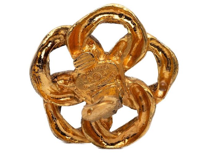 Orecchini a clip con maglie a catena placcati oro Chanel Gold D'oro - vista 3