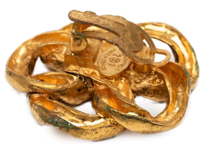 Orecchini a clip con maglie a catena placcati oro Chanel Gold D'oro - vista 4
