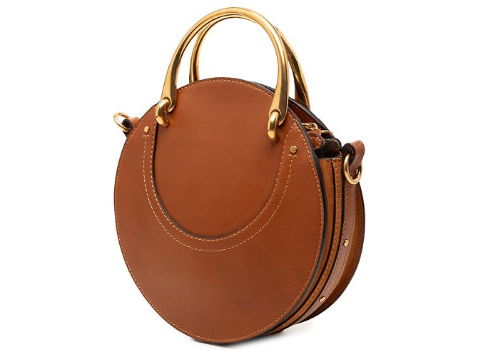 Chloé Bolsa Pixie pequena de camurça e ráfia marrom - vista 2