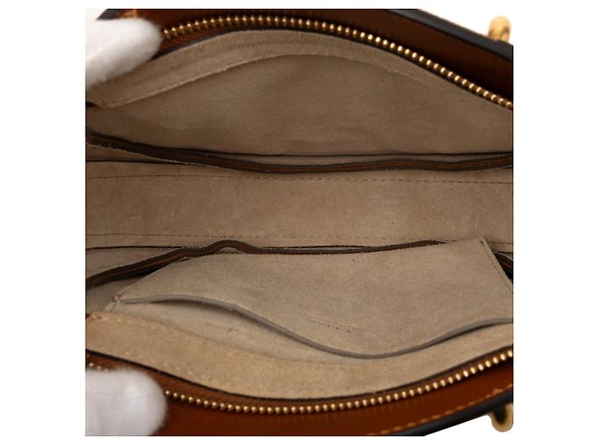 Chloé Bolsa Pixie pequena de camurça e ráfia marrom - vista 4