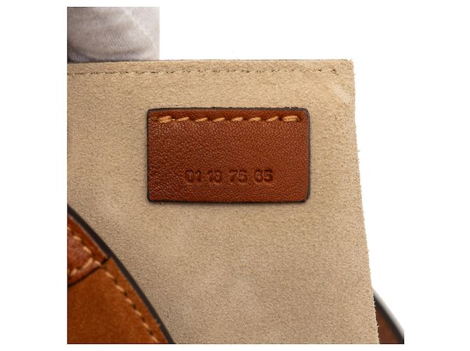 Chloé Bolsa Pixie pequena de camurça e ráfia marrom - vista 6