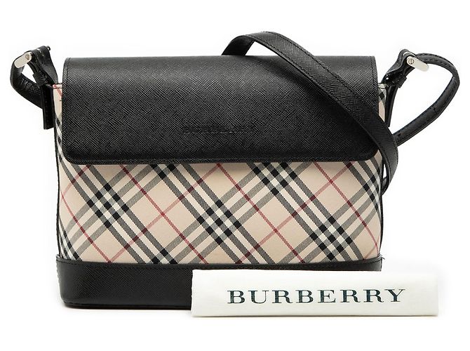 Borsa a tracolla Burberry Beige Nova Check Canvas - vista 9