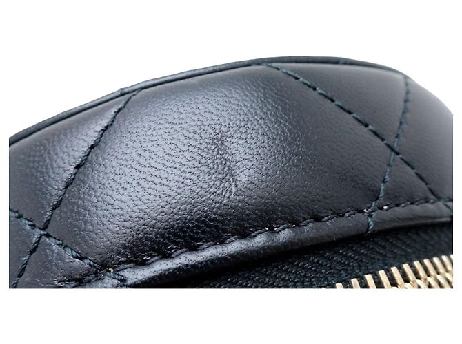 Vanity Beauty Case Chanel Black Small Quilted Lambskin Side Note Nero - vista 10