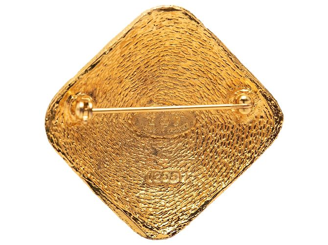 Spilla Chanel Gold CC placcata oro e diamanti D'oro - vista 3