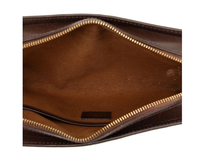 Louis Vuitton Pochette Saint Louis in Damier Ebene marrone - vista 4