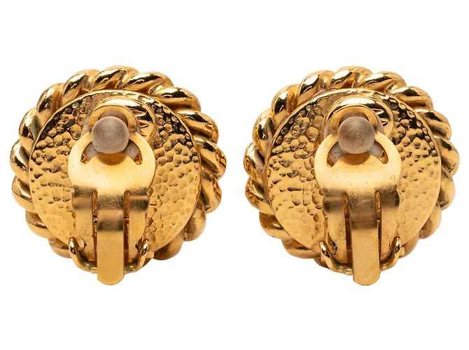 Orecchini a clip Chanel Gold CC placcati oro e perle finte Bianco - vista 2