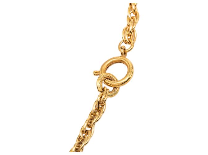 Collana con pendente rotondo Chanel Gold CC placcato oro D'oro - vista 5