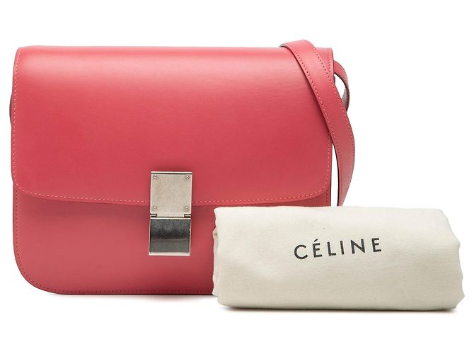 Céline Celine Borsa Classic Box in pelle di vitello rosa, misura Medium - vista 8