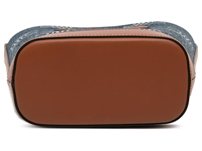Céline Borsa a secchiello Celine Blue Small Denim Cuir Triomphe - vista 3