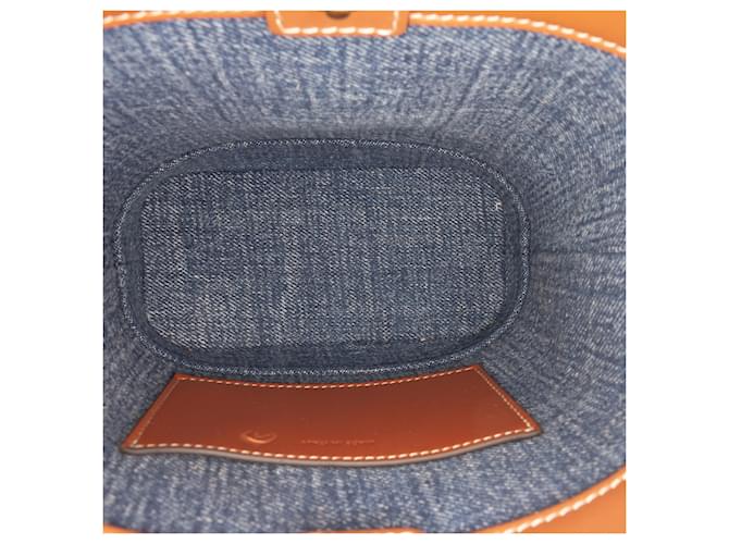 Céline Borsa a secchiello Celine Blue Small Denim Cuir Triomphe - vista 4