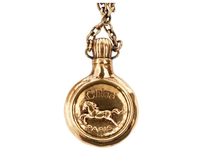 Chloé Gold Charm per borsa con simboli Chloé e coda in shearling placcato oro D'oro - vista 8